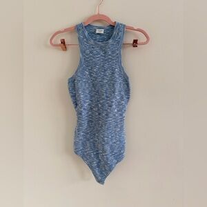 Abercrombie & Fitch Blue Heathered Ribbed Tank Bodysuit